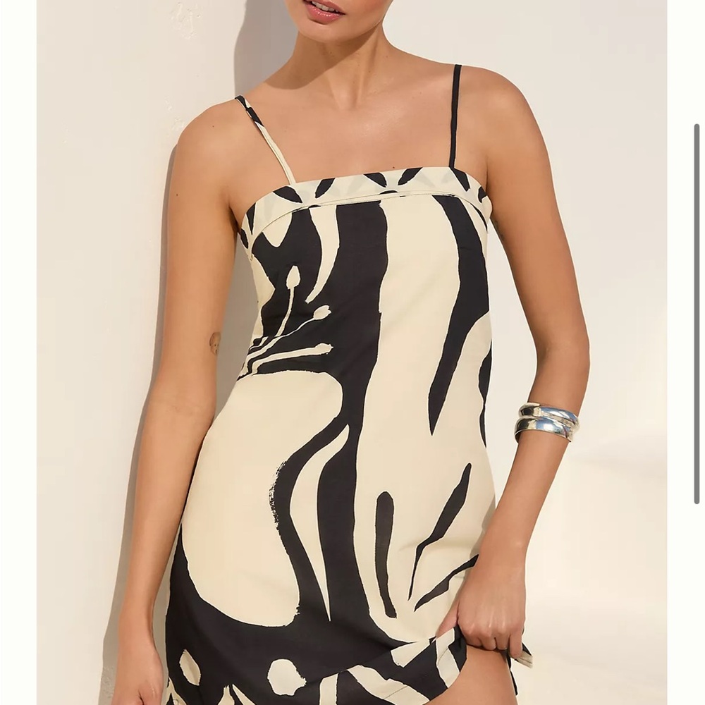 Anthropologie Black and Cream Mini Dress